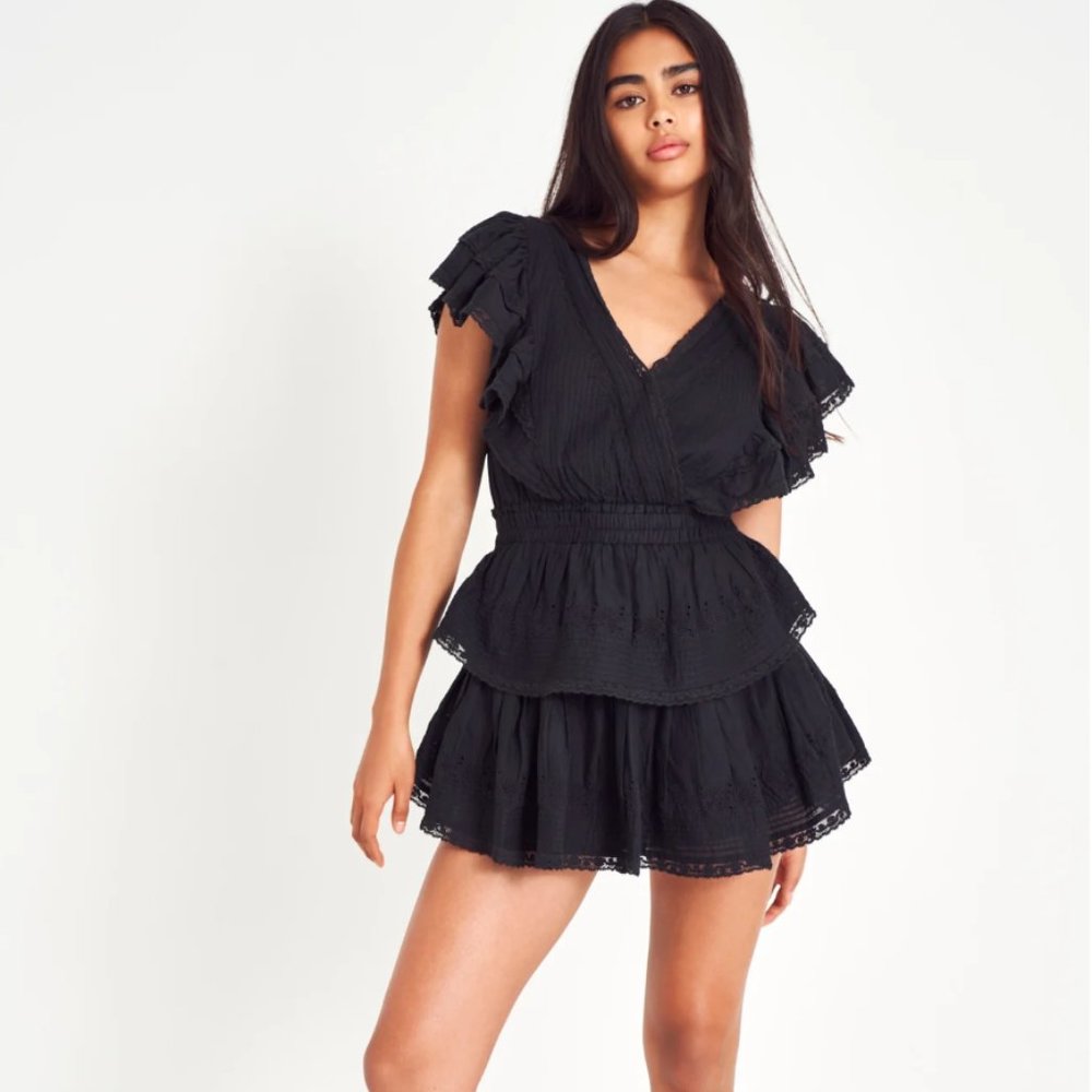 Loveshackfancy black Gwen Mini Dress